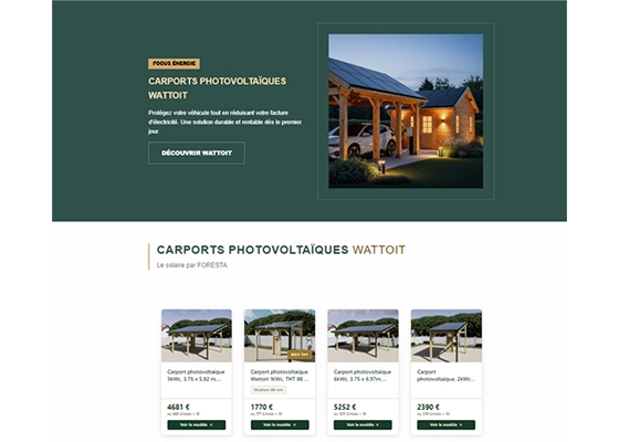 page nouveautés 2026 foresta avec design distinct du catalogue et mise en avant des innovations produits